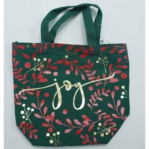 Bath & Body Works "Joy" Green Canvas Gift Bag Reusable